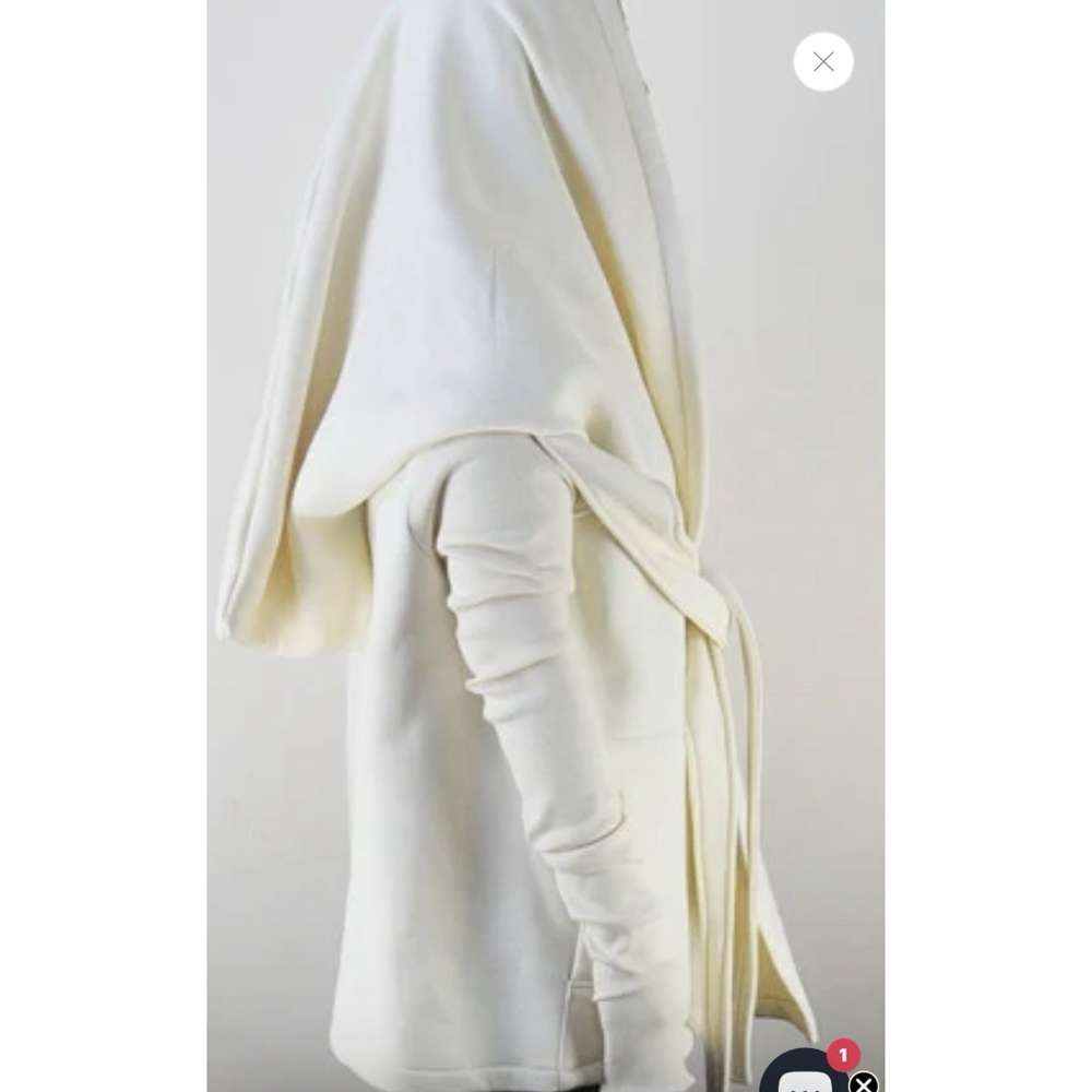 Rick Owens Olmar Mirta Jacket Hoodie Cotton Knit Milk Ivory Med - Picture 4 of 14